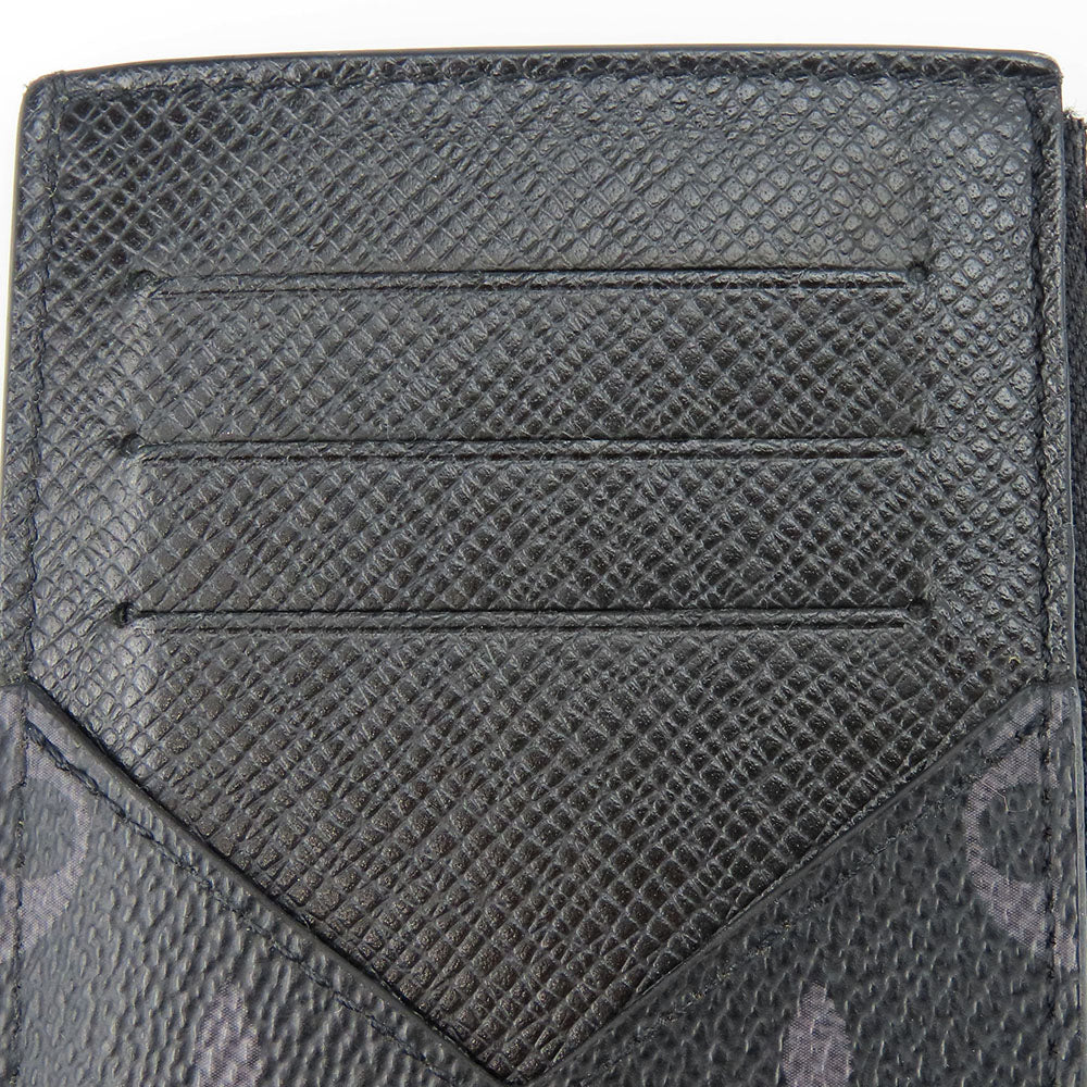 LOUIS VUITTON Coin case M30271 Taiga, Monogram Eclipse black Coin card holder mens Used Authentic