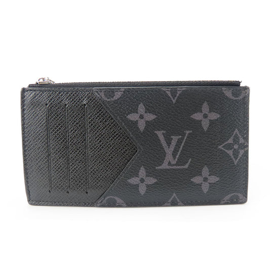 LOUIS VUITTON Coin case M30271 Taiga, Monogram Eclipse black Coin card holder mens Used Authentic