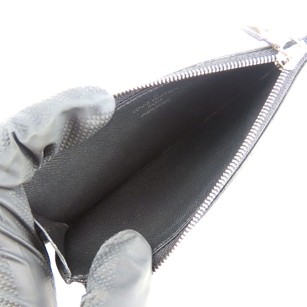LOUIS VUITTON Coin case M30271 Taiga, Monogram Eclipse black Coin card holder mens Used Authentic