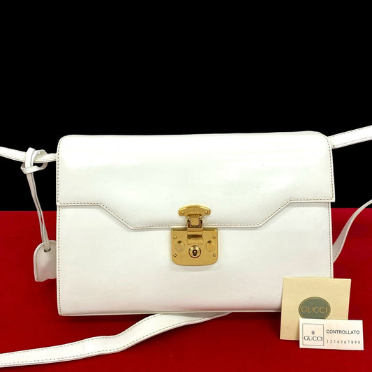 GUCCI Shoulder Bag Calfskin white