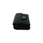 CHANEL Tri-fold wallet lambskin black Matrasse