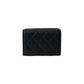CHANEL Tri-fold wallet lambskin black Matrasse