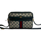 GUCCI Shoulder Bag leather Navy Sherry line