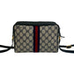 GUCCI Shoulder Bag leather Navy Sherry line