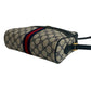 GUCCI Shoulder Bag leather Navy Sherry line