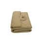 CHANEL Tri-fold wallet Matt caviar skin beige Matrasse