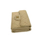 CHANEL Tri-fold wallet Matt caviar skin beige Matrasse