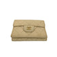 CHANEL Tri-fold wallet Matt caviar skin beige Matrasse