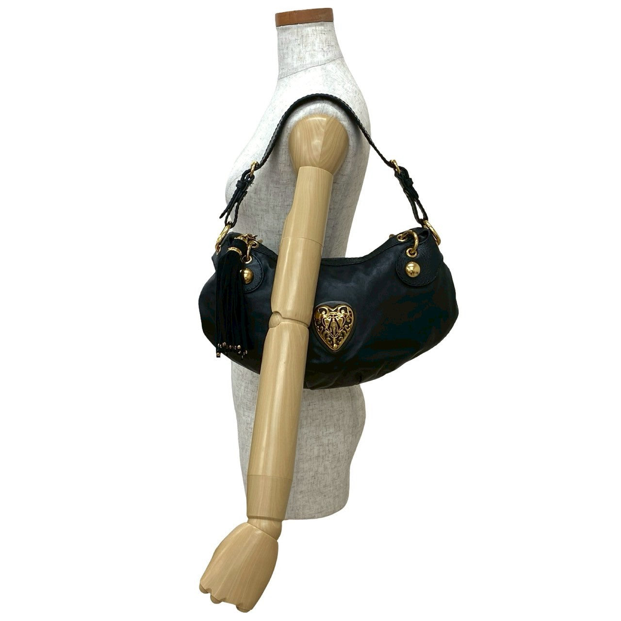 GUCCI Shoulder Bag leather black Histeria