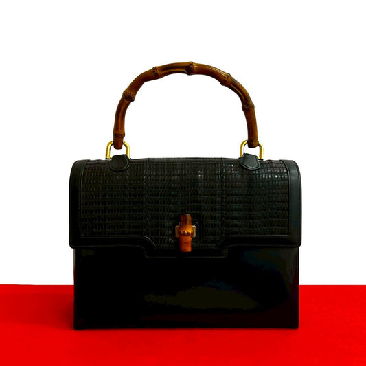 GUCCI Handbag Bamboo black