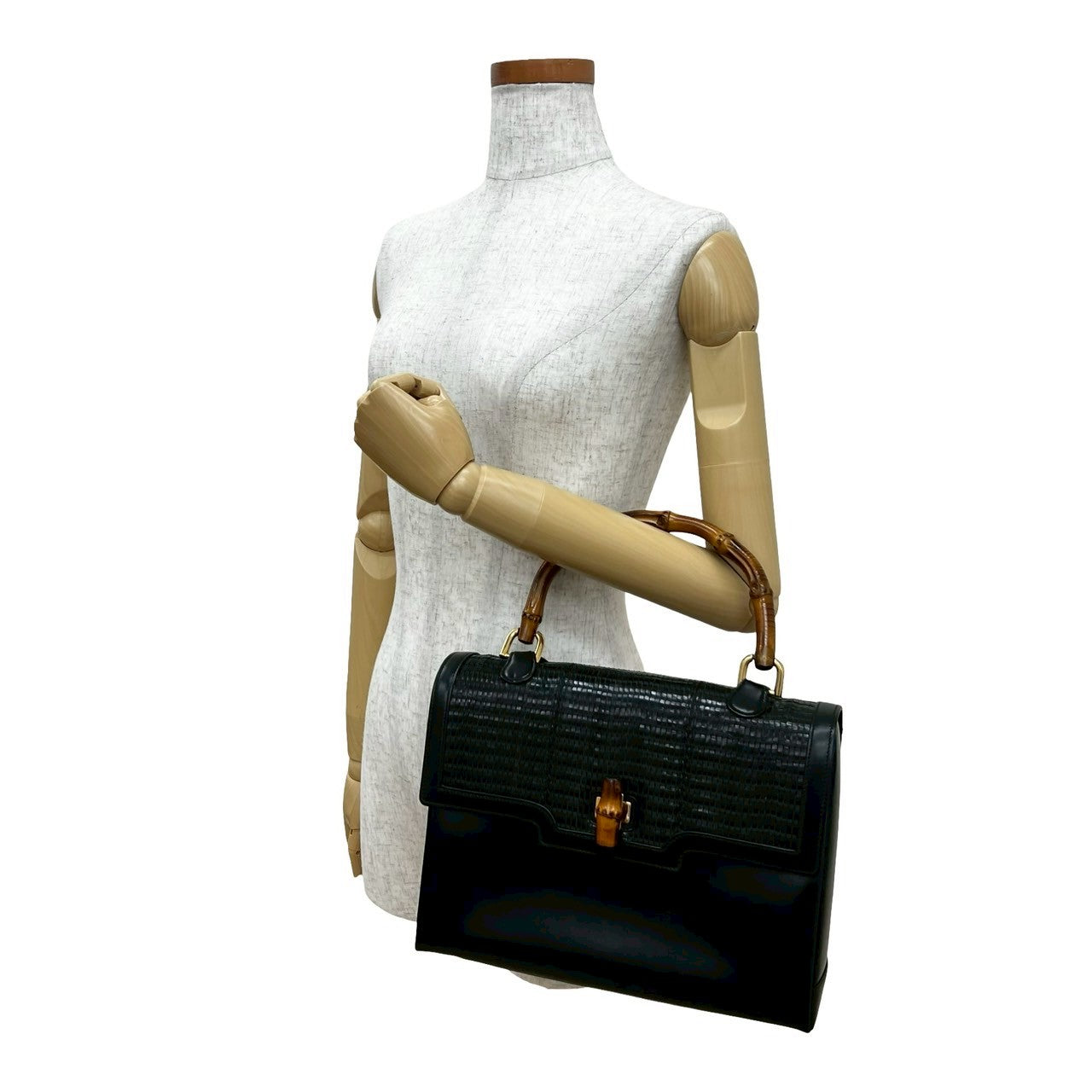 GUCCI Handbag Bamboo black