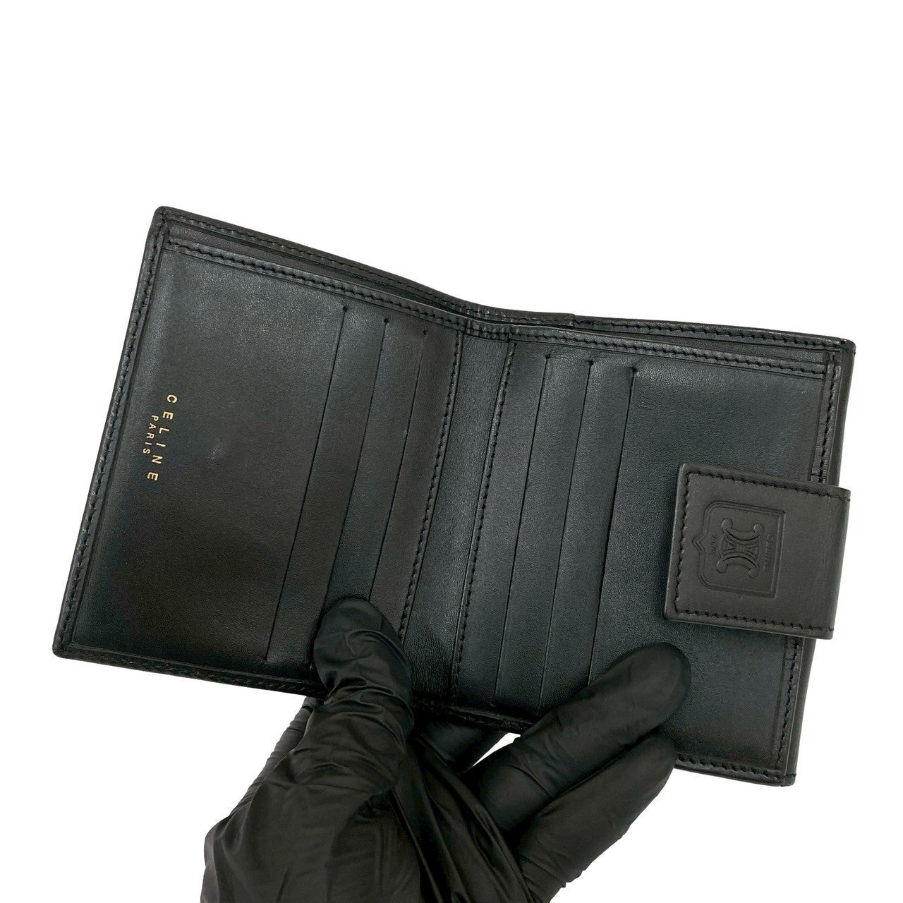 CELINE Bifold Wallet leather black