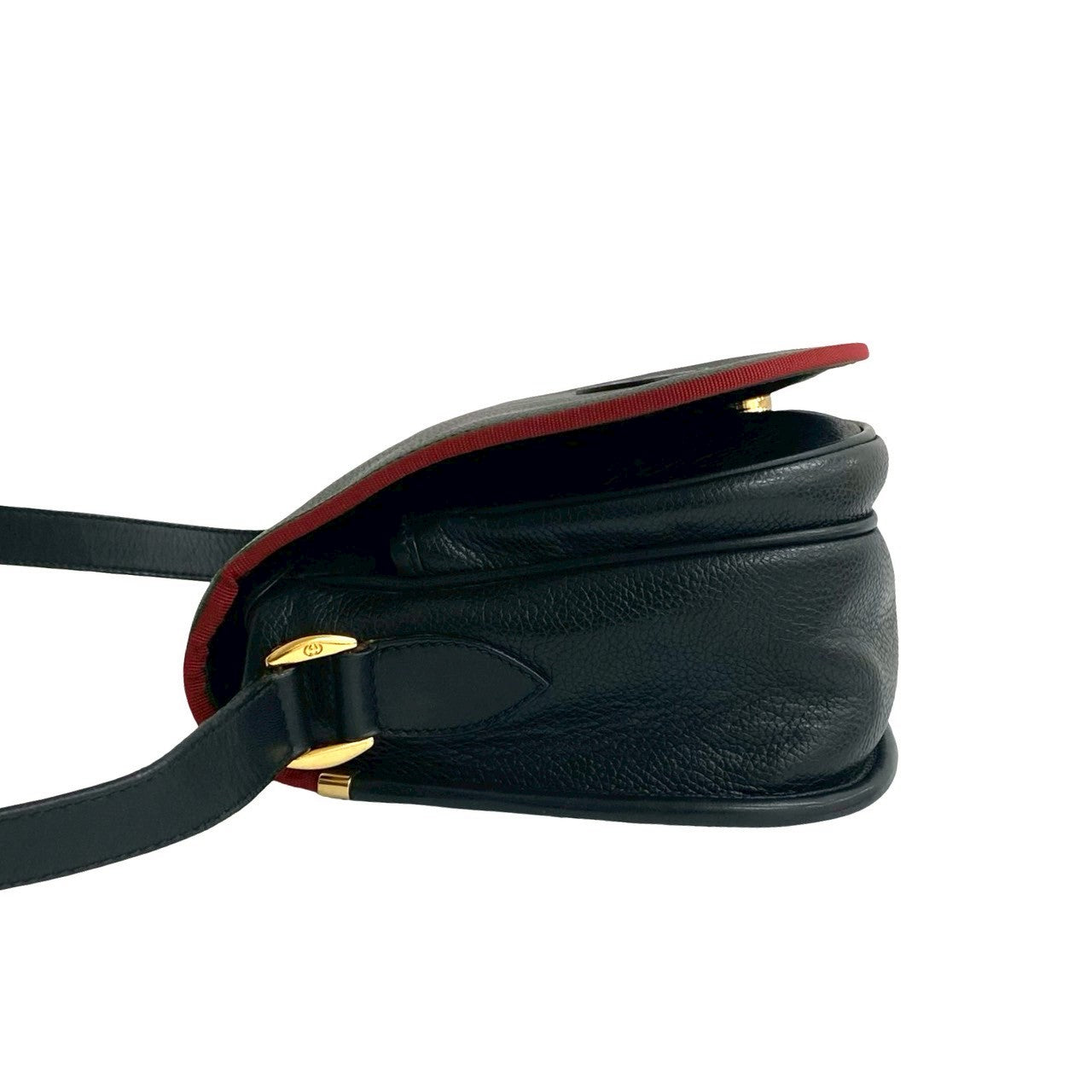 GUCCI Shoulder Bag leather black Sherry line