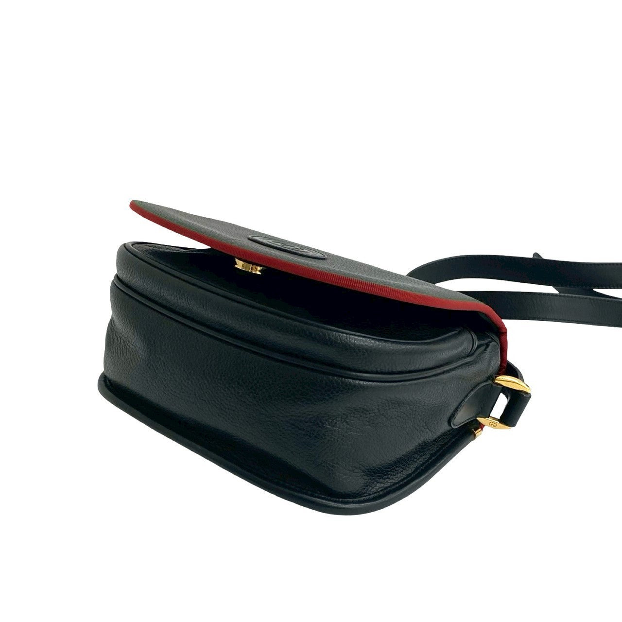 GUCCI Shoulder Bag leather black Sherry line