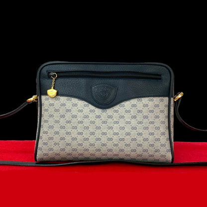 GUCCI Shoulder Bag leather Navy