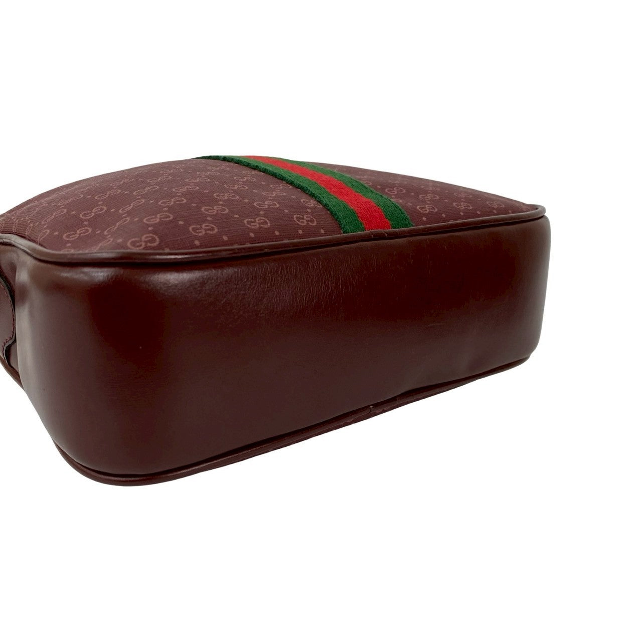 GUCCI Shoulder Bag leather wine-red Sherry line