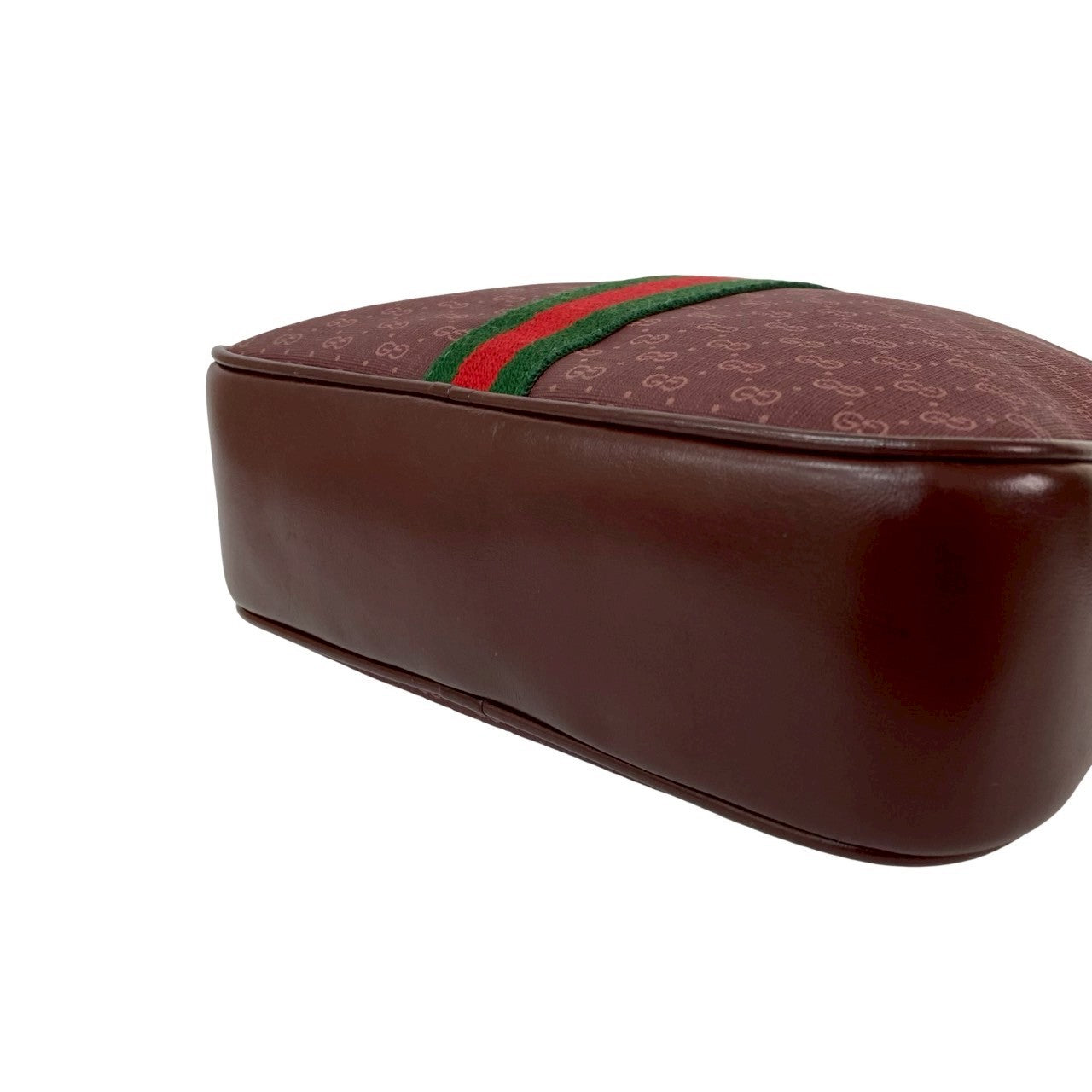 GUCCI Shoulder Bag leather wine-red Sherry line