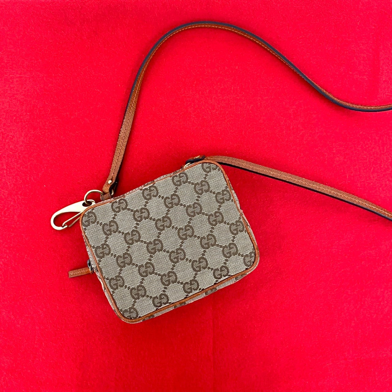 GUCCI Shoulder Bag canvas Brown