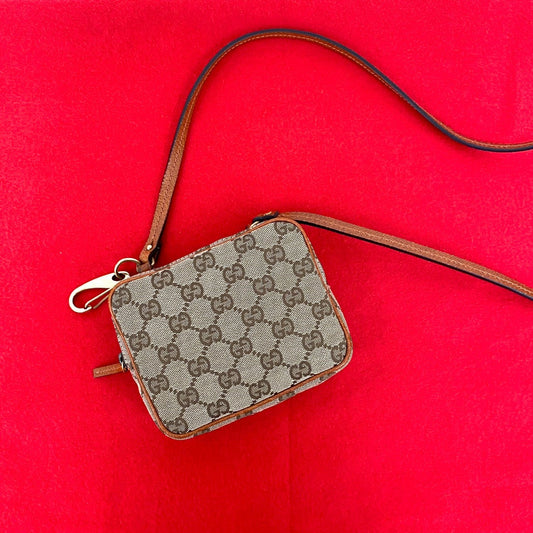 GUCCI Shoulder Bag canvas Brown