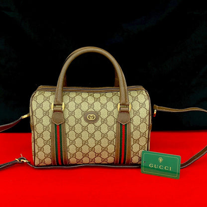 GUCCI Shoulder Bag leather Brown Sherry line