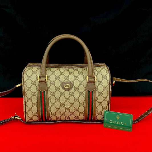 GUCCI Shoulder Bag leather Brown Sherry line