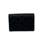 CHANEL Tri-fold wallet leather black Matrasse 2.55