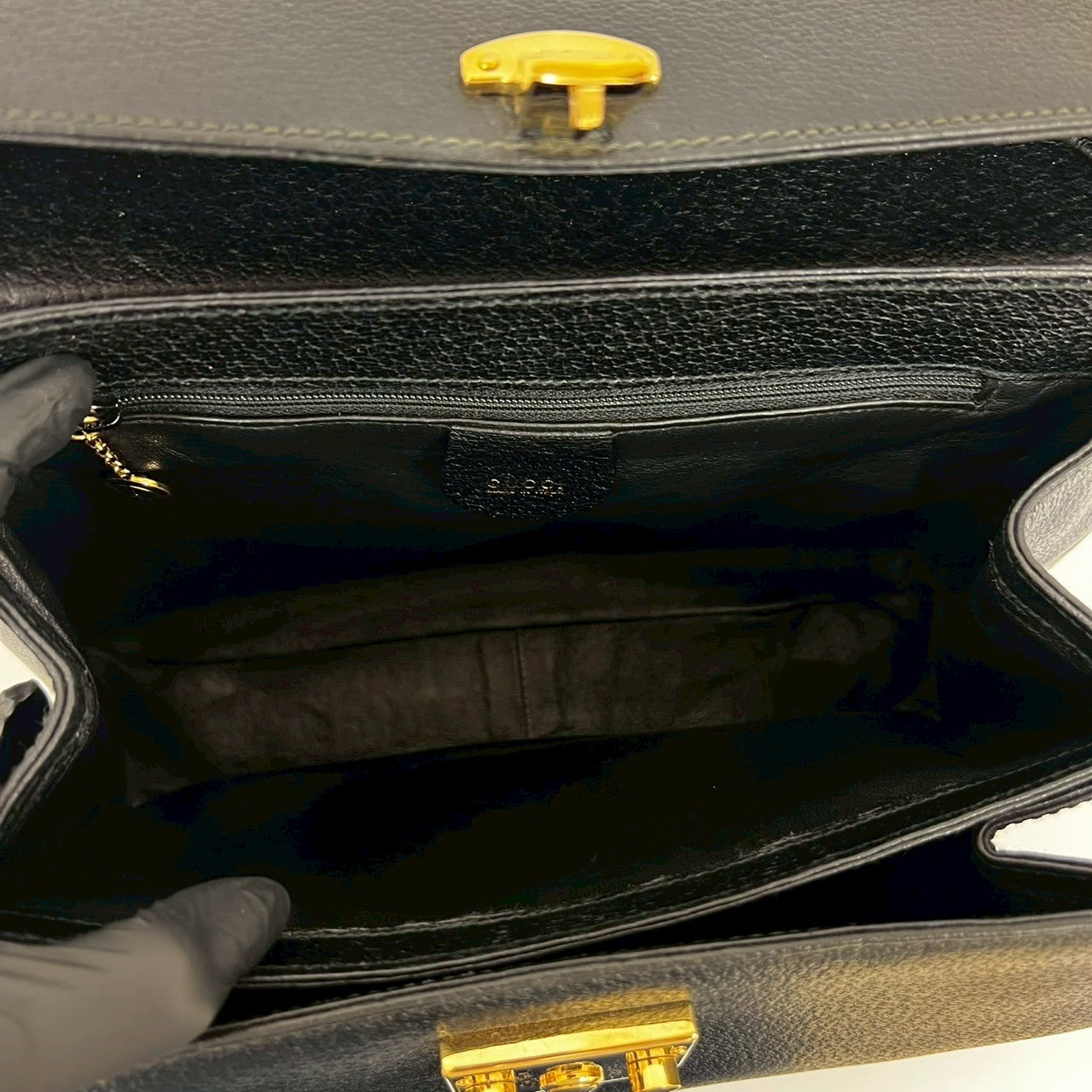 GUCCI Handbag leather black Bamboo