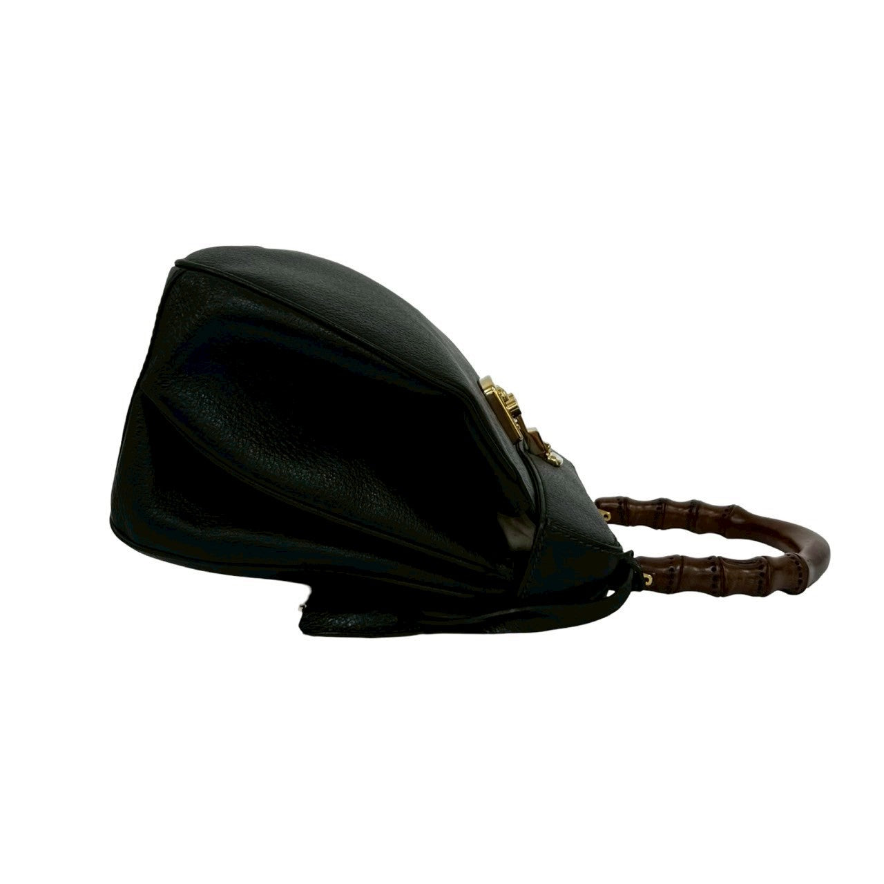 GUCCI Handbag leather black Bamboo