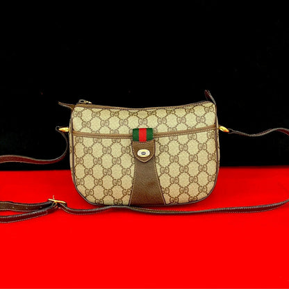 GUCCI Shoulder Bag leather Brown Sherry line