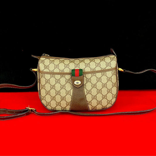 GUCCI Shoulder Bag leather Brown Sherry line