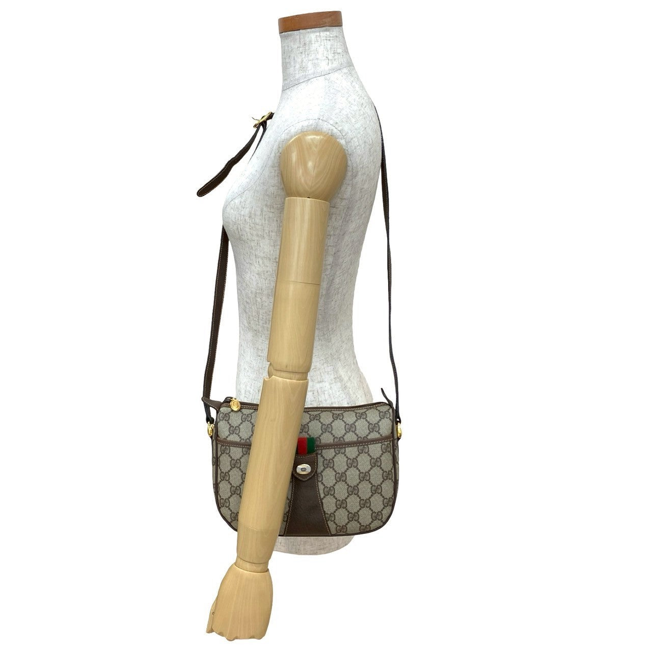 GUCCI Shoulder Bag leather Brown Sherry line