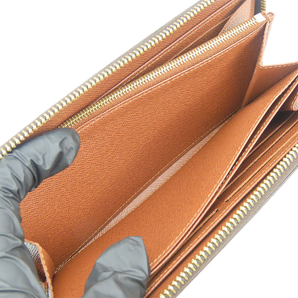 LOUIS VUITTON Long Wallet Purse M42616 Monogram Brown Zippy wallet Women Used Authentic