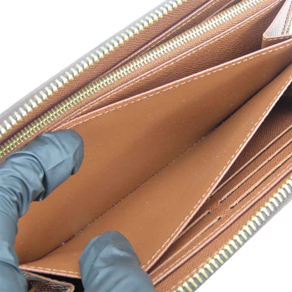 LOUIS VUITTON Long Wallet Purse M42616 Monogram Brown Zippy wallet Women Used Authentic