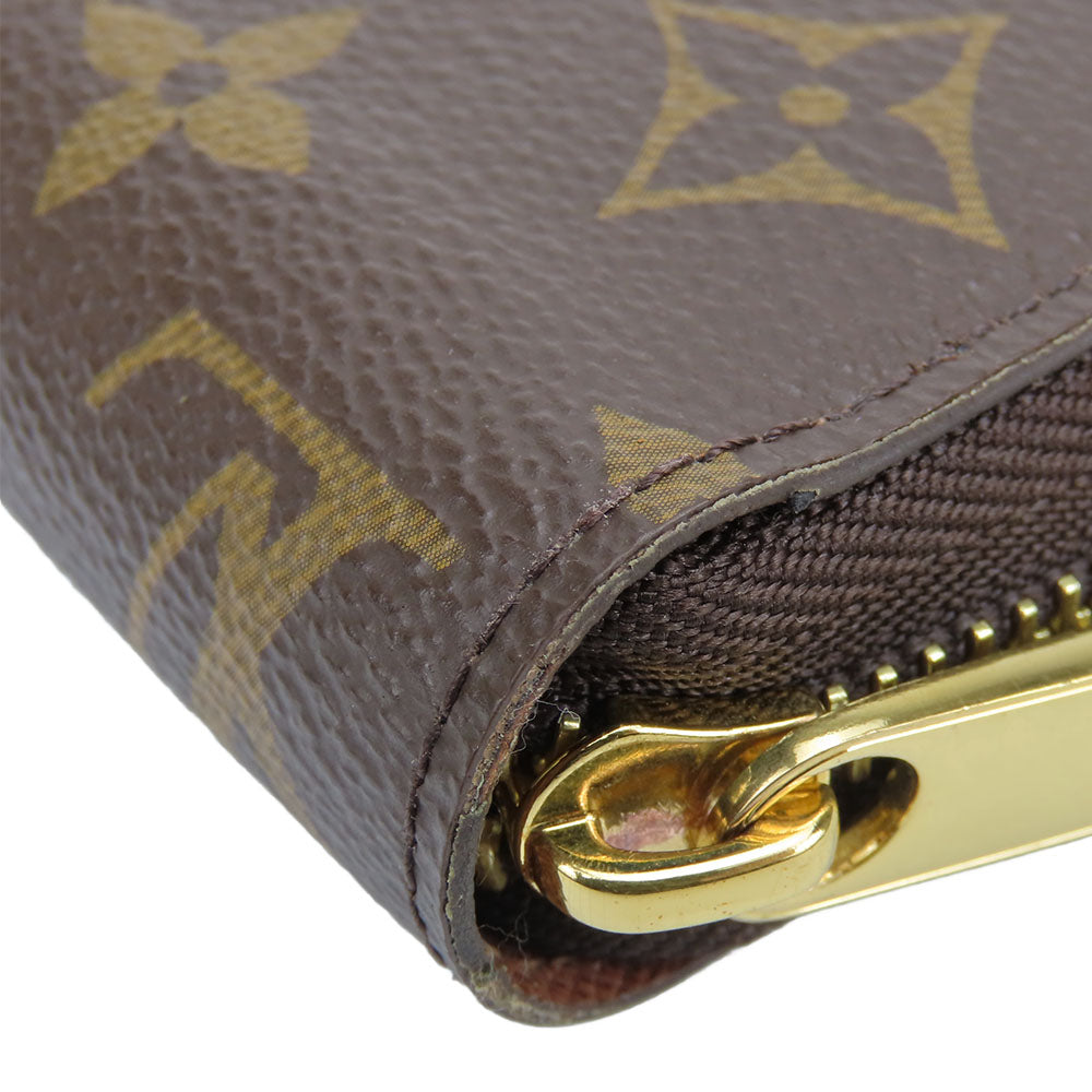 LOUIS VUITTON Long Wallet Purse M42616 Monogram Brown Zippy wallet Women Used Authentic
