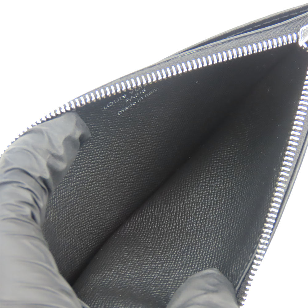 LOUIS VUITTON Coin case M30271 Monogram Eclipse, Taiga Rama Noir Coin card holder mens Used Authentic