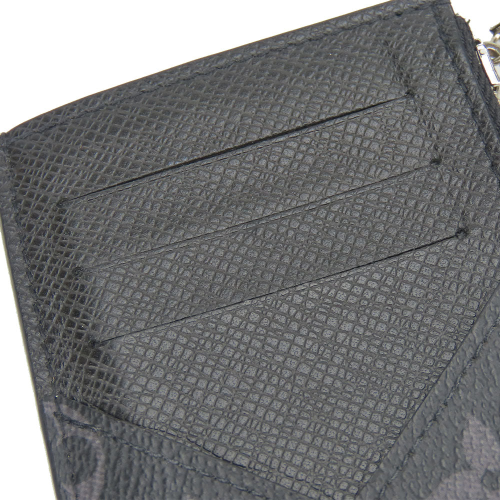 LOUIS VUITTON Coin case M30271 Monogram Eclipse, Taiga Rama Noir Coin card holder mens Used Authentic