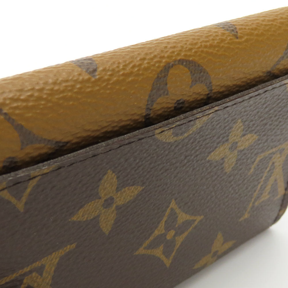 LOUIS VUITTON Bifold Wallet M82333 Monogram reverse Brown Portefeuille Rosalie Women Used Authentic