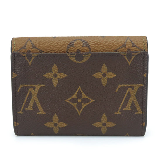 LOUIS VUITTON Bifold Wallet M82333 Monogram reverse Brown Portefeuille Rosalie Women Used Authentic