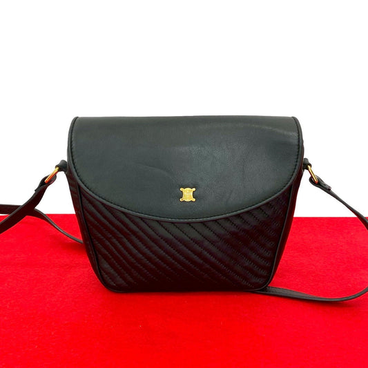 CELINE Shoulder Bag leather black