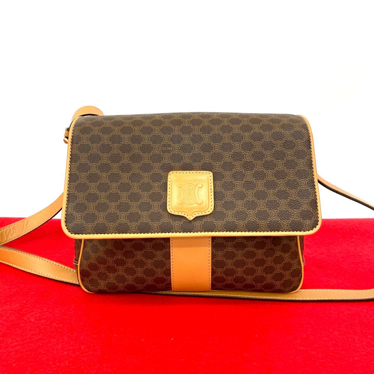 CELINE Shoulder Bag leather Brown