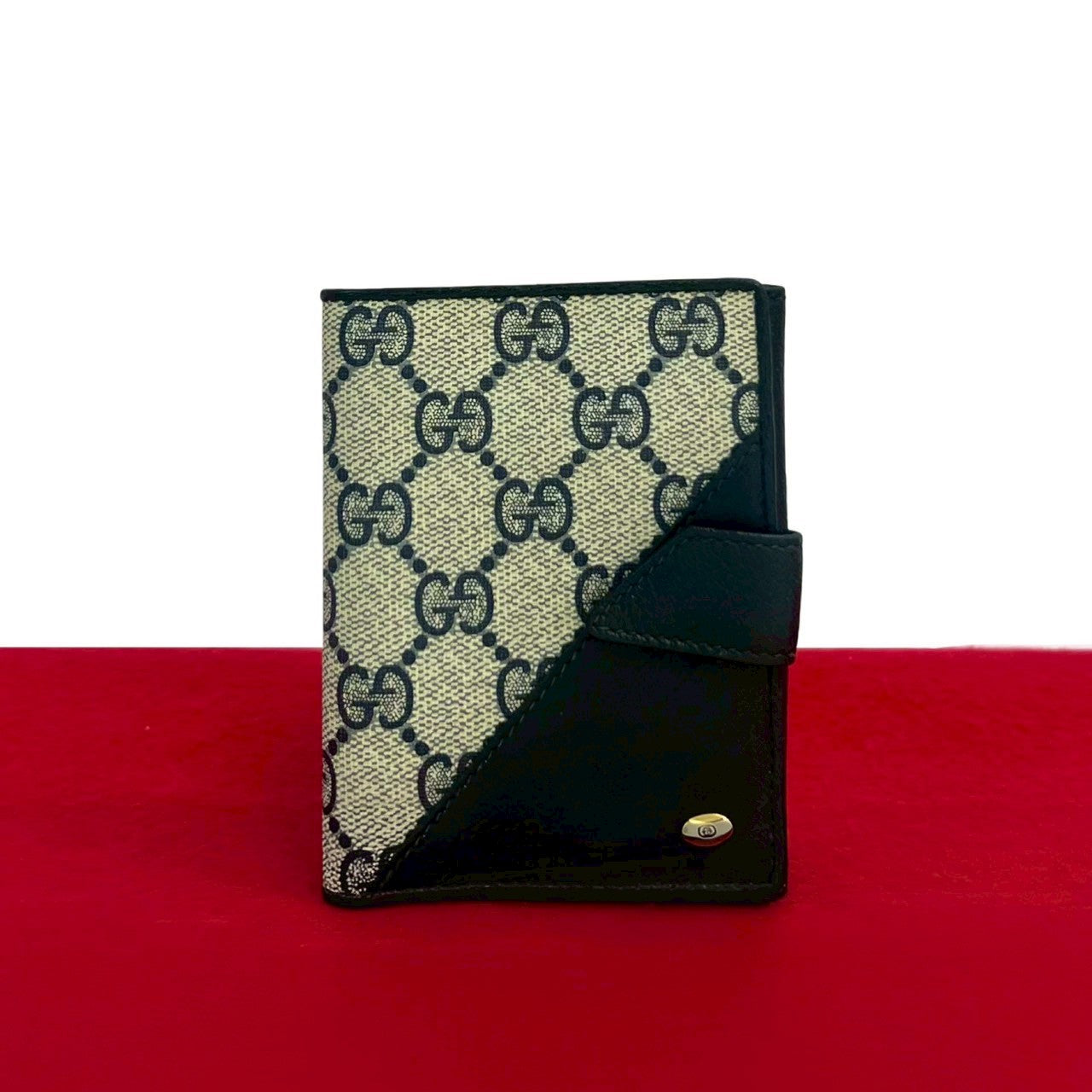 GUCCI Bifold Wallet leather Navy