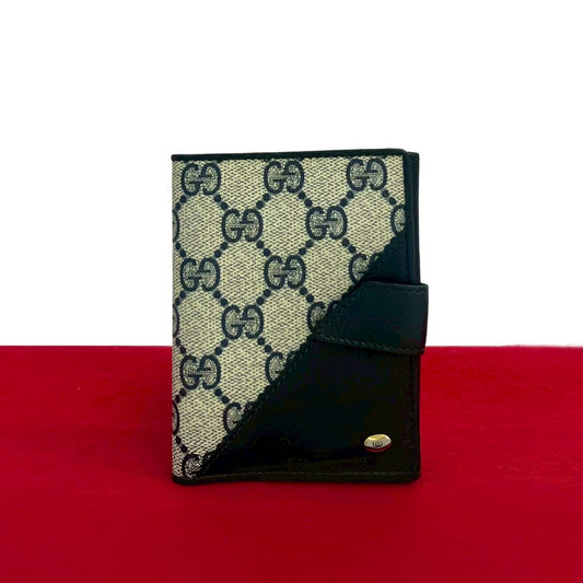 GUCCI Bifold Wallet leather Navy