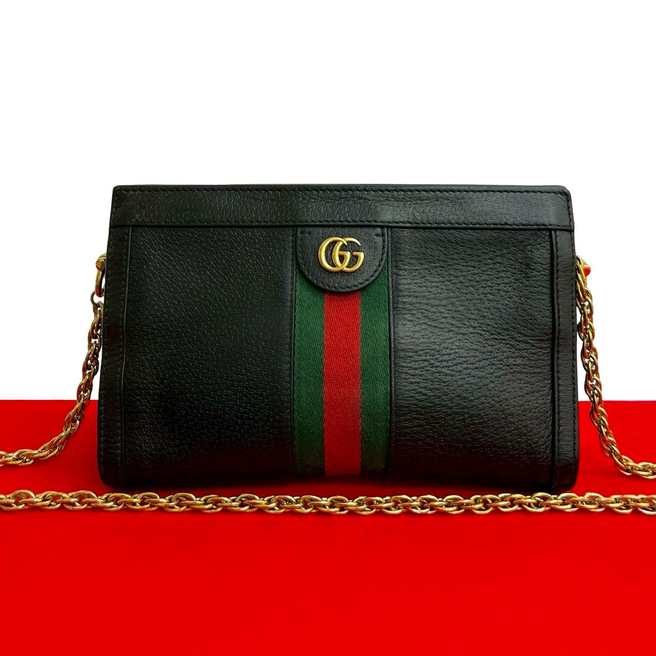 GUCCI Shoulder Bag leather black Ofidia Small
