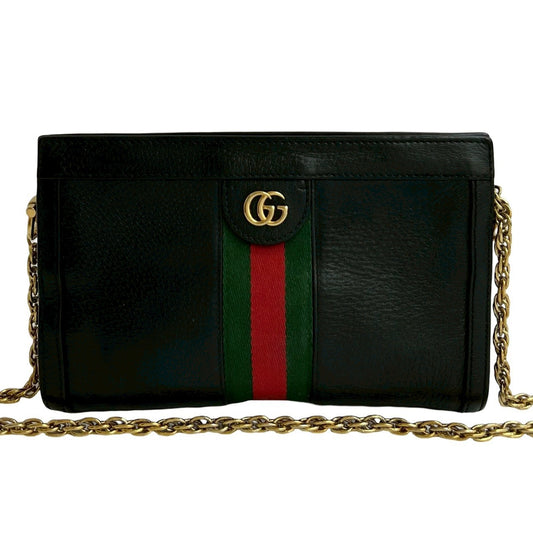 GUCCI Shoulder Bag leather black Ofidia Small