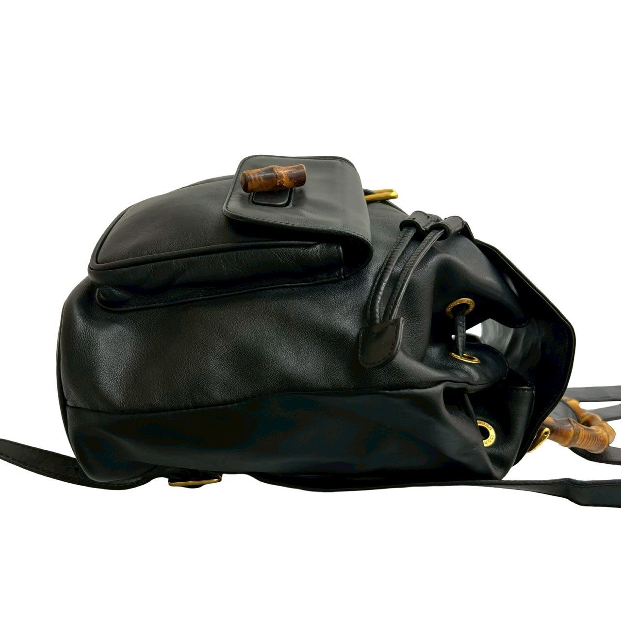 GUCCI Backpack leather black Bamboo