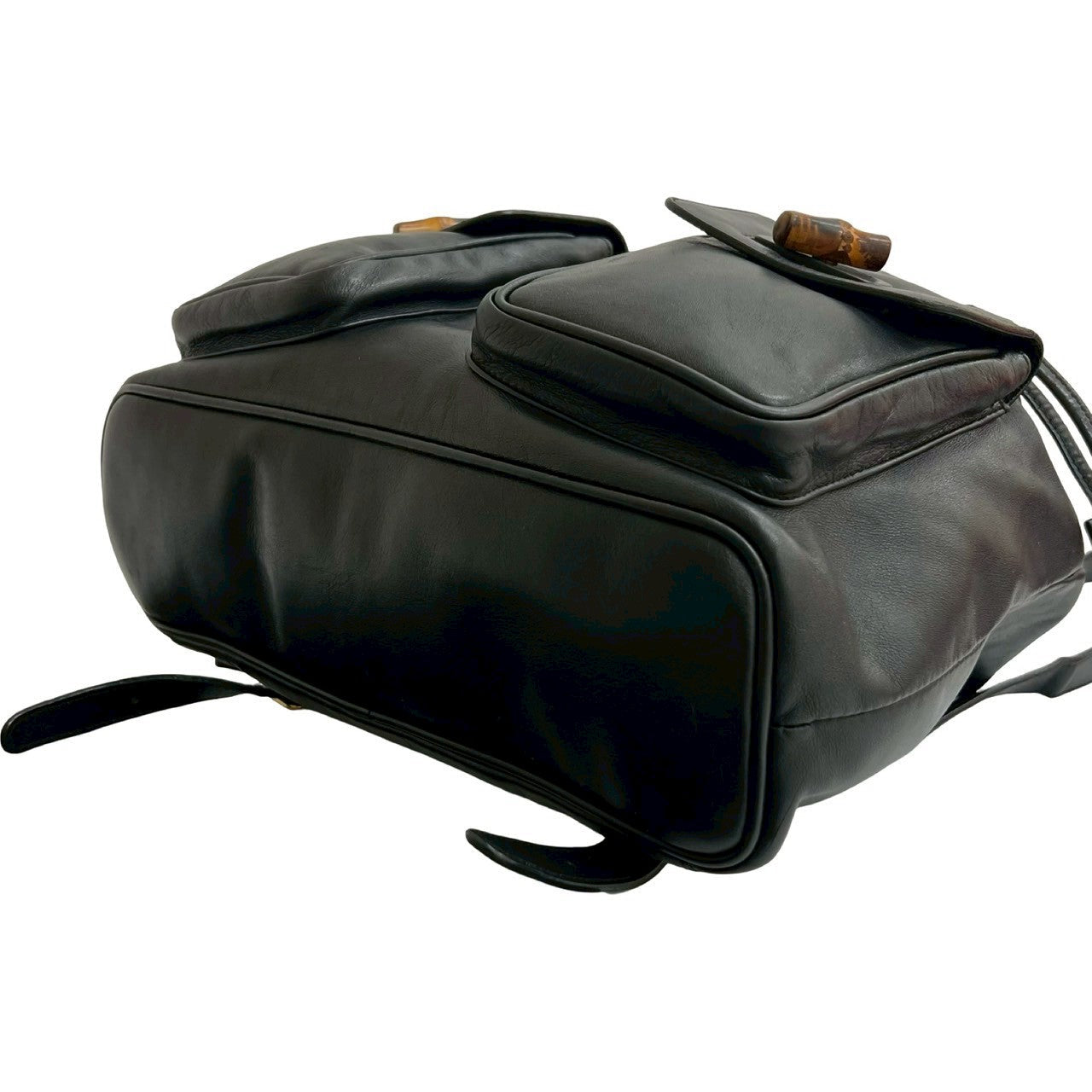 GUCCI Backpack leather black Bamboo