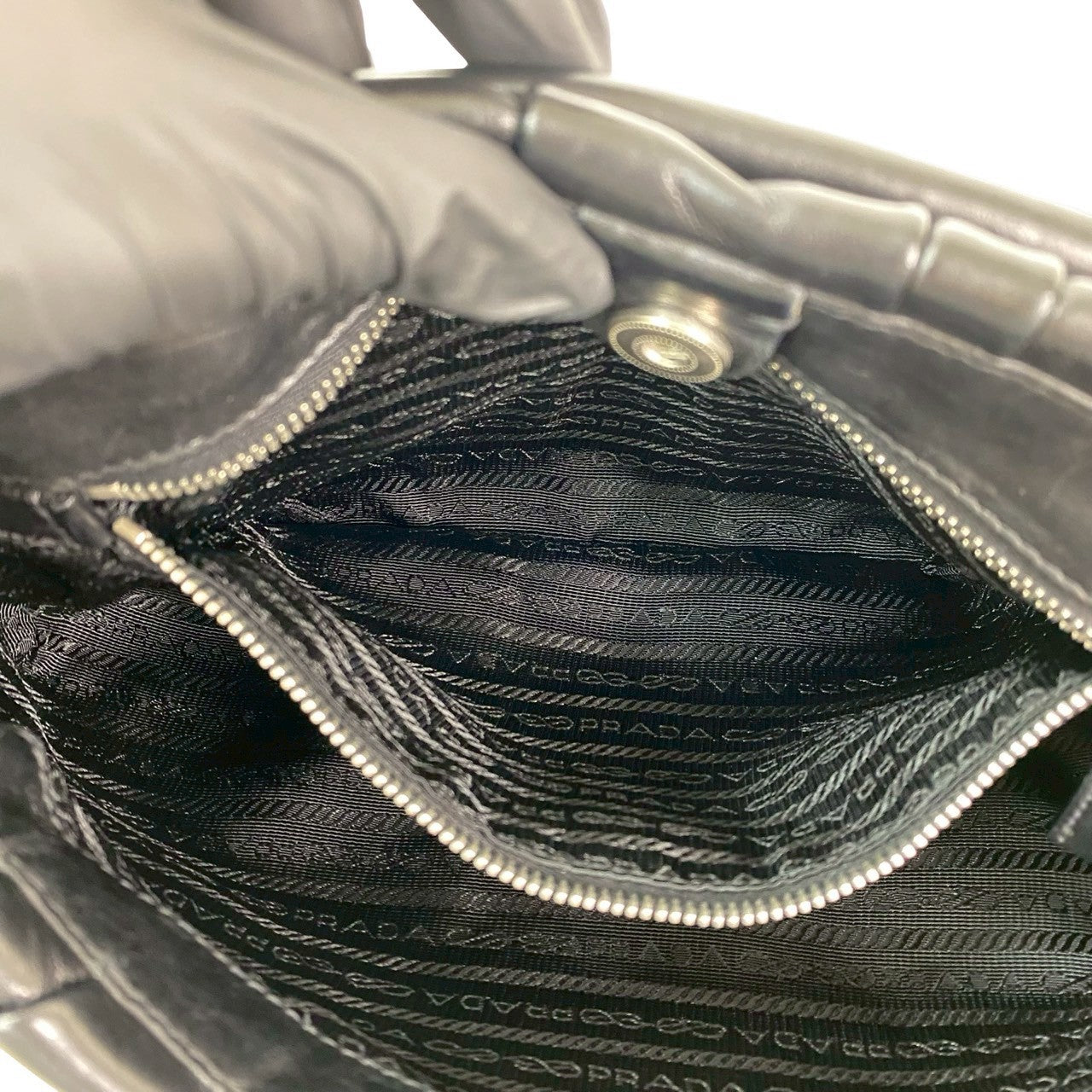 PRADA Shoulder Bag leather black