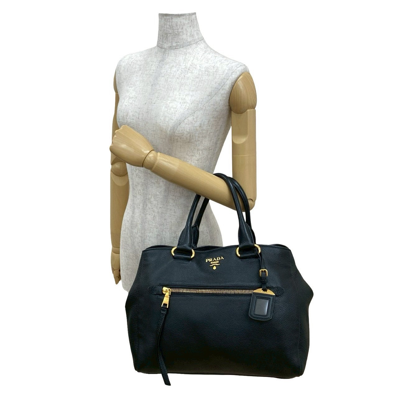 PRADA Handbag leather black