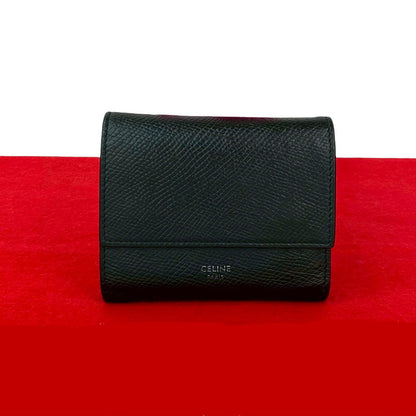 CELINE Tri-fold wallet leather black Small trifold wallet 表記サイズ(EU)