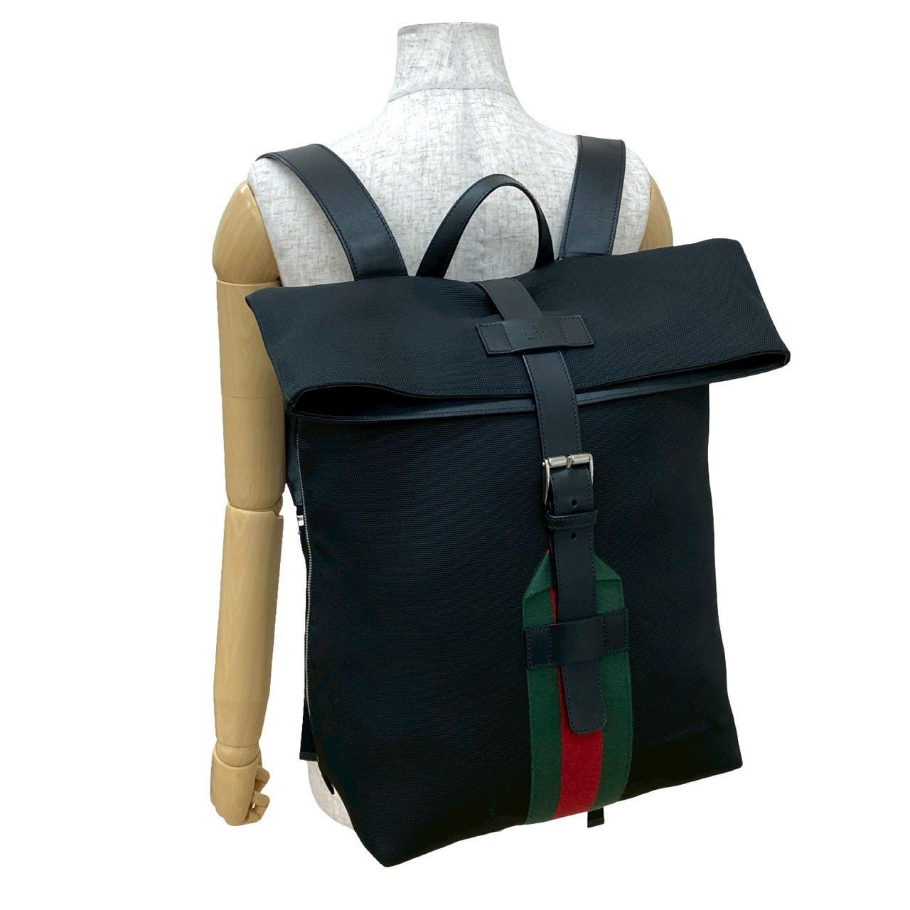 GUCCI Backpack canvas black Sherry line